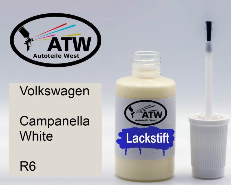 Volkswagen, Campanella White, R6: 20ml Lackstift, von ATW Autoteile West.